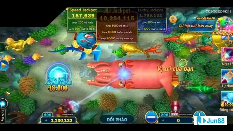 Bàn bắn cá trong game Jackpot Vua Đại Dương